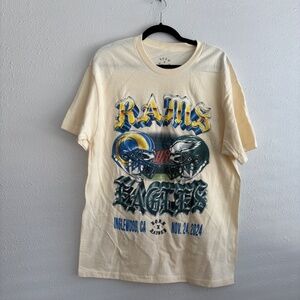 Born X Raised NFL LA Rams vs Eagles White Graphic T-Shirt - Size L